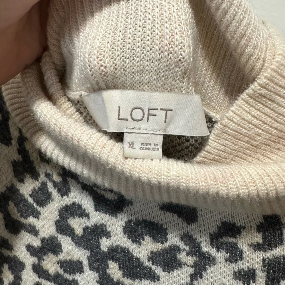 Loft Leopard Turtleneck Sweater Dress - Picture 5 of 7